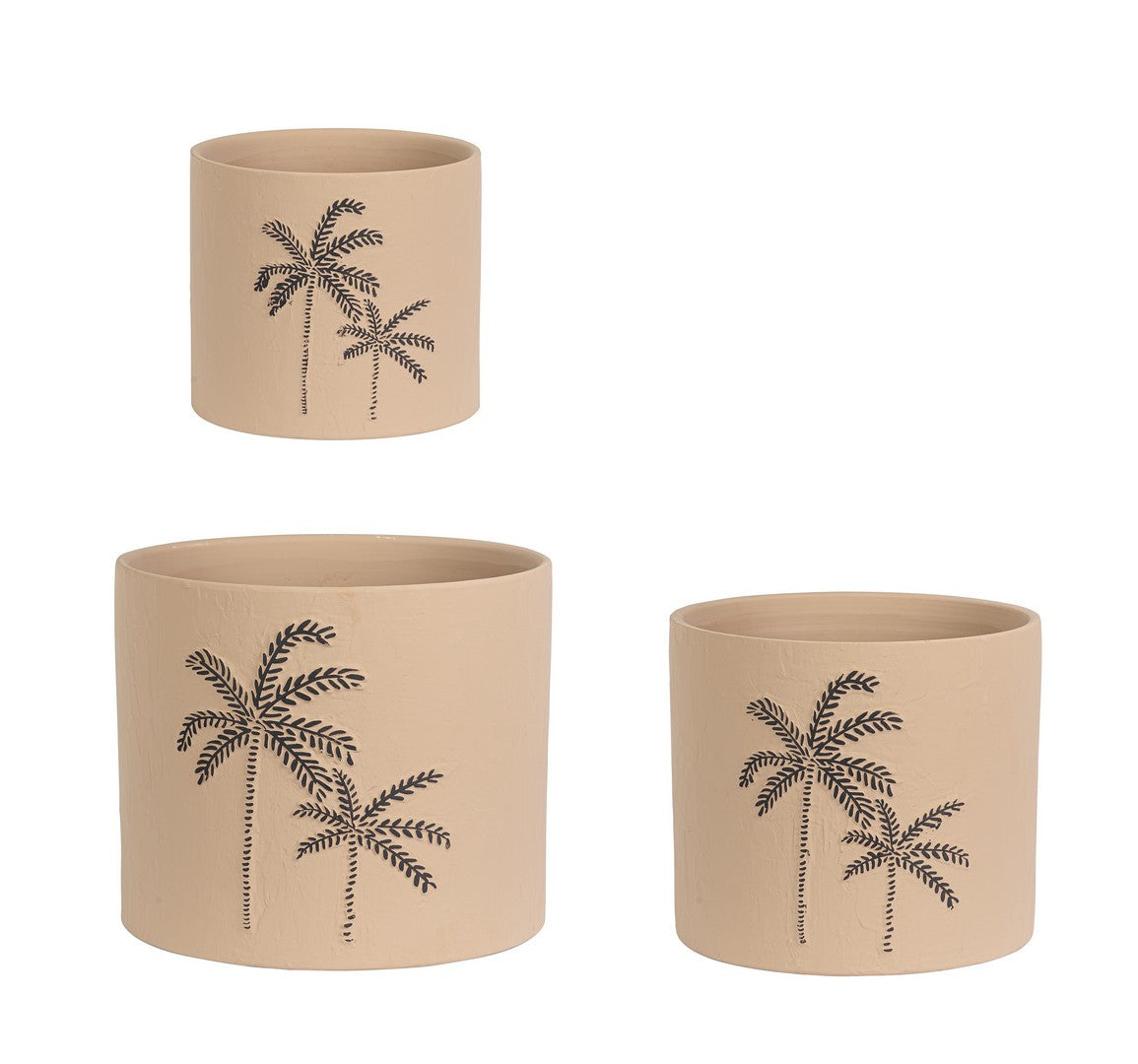 Set 3 vaze din teracotă JOELE, Ø20x17,5, Ø25x22 și Ø30x25 cm