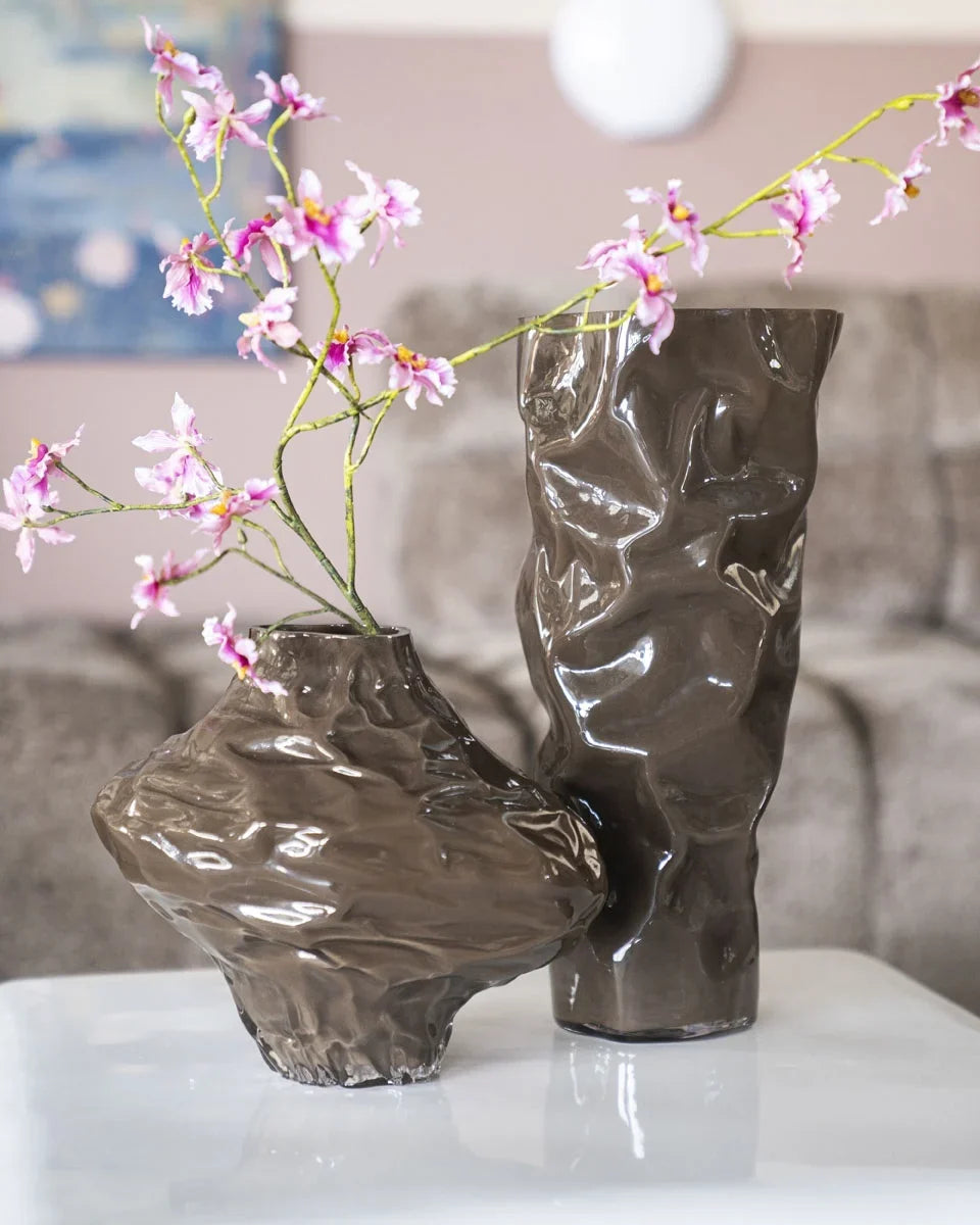 Vază BY-BOO RIAS SMALL BROWN - P, dimensiuni 26,5 x 17 x 22 cm