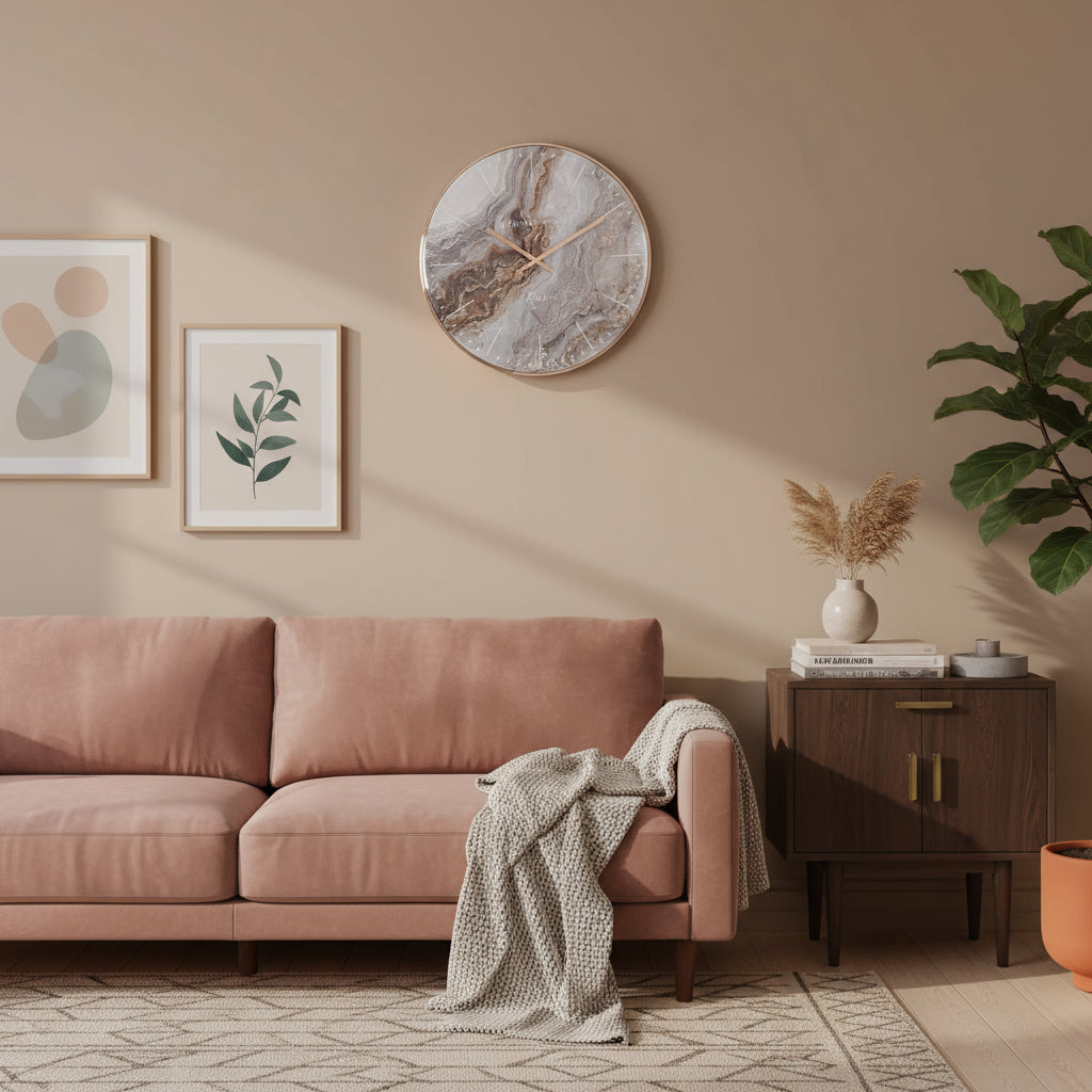 Ceas de perete VEINING din MDF, metal și sticlă, 53 cm