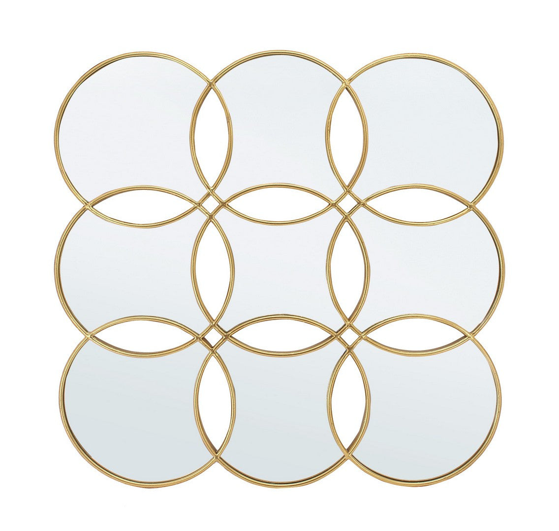 Oglindă de perete HANIMA din metal și MDF, 88,5 x 88,5 cm
