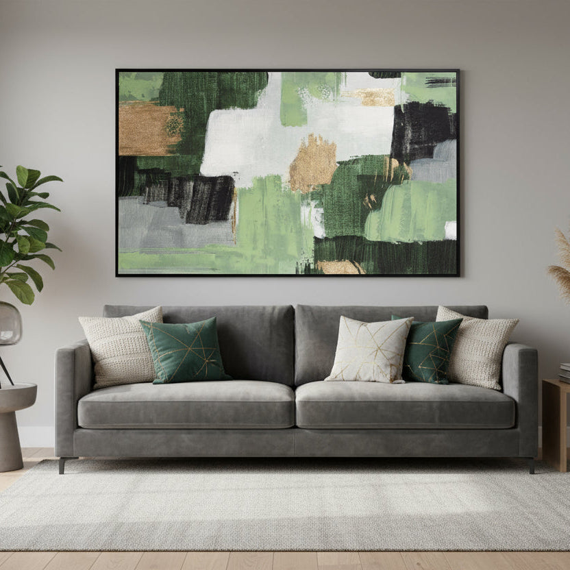 Tablou BOLD PAINTING pictat manual pe pânză, ramă din MDF și plastic, 204 x 124 cm