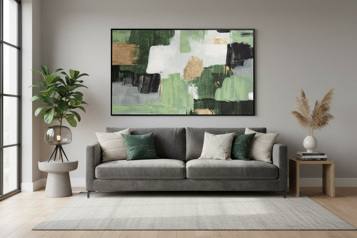 Tablou BOLD PAINTING pictat manual pe pânză, ramă din MDF și plastic, 204 x 124 cm
