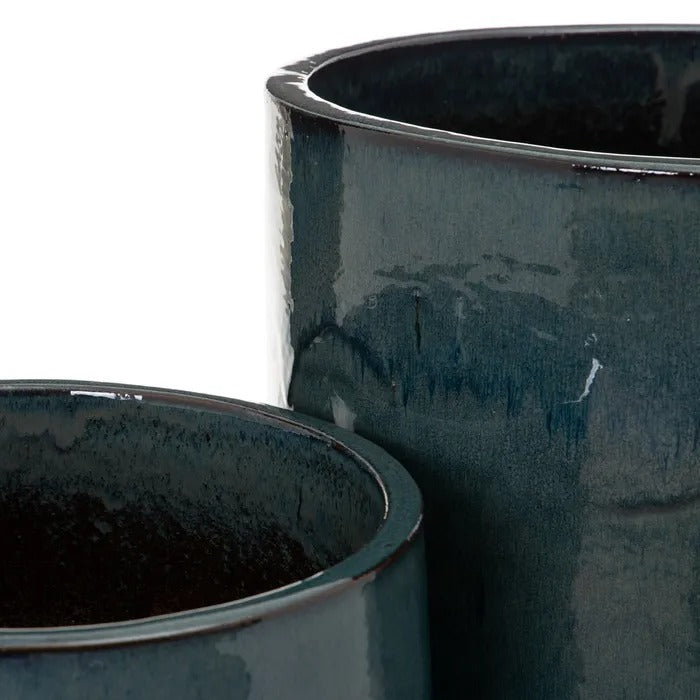 Set ghivece ceramică DEBRA BLUE, dimensiuni 52x80 cm și 41x63 cm