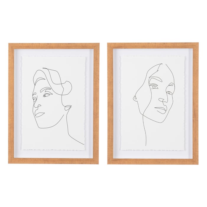 Set 2 tablouri TESS de perete, ramă din polistiren și sticlă, 30 x 40 cm