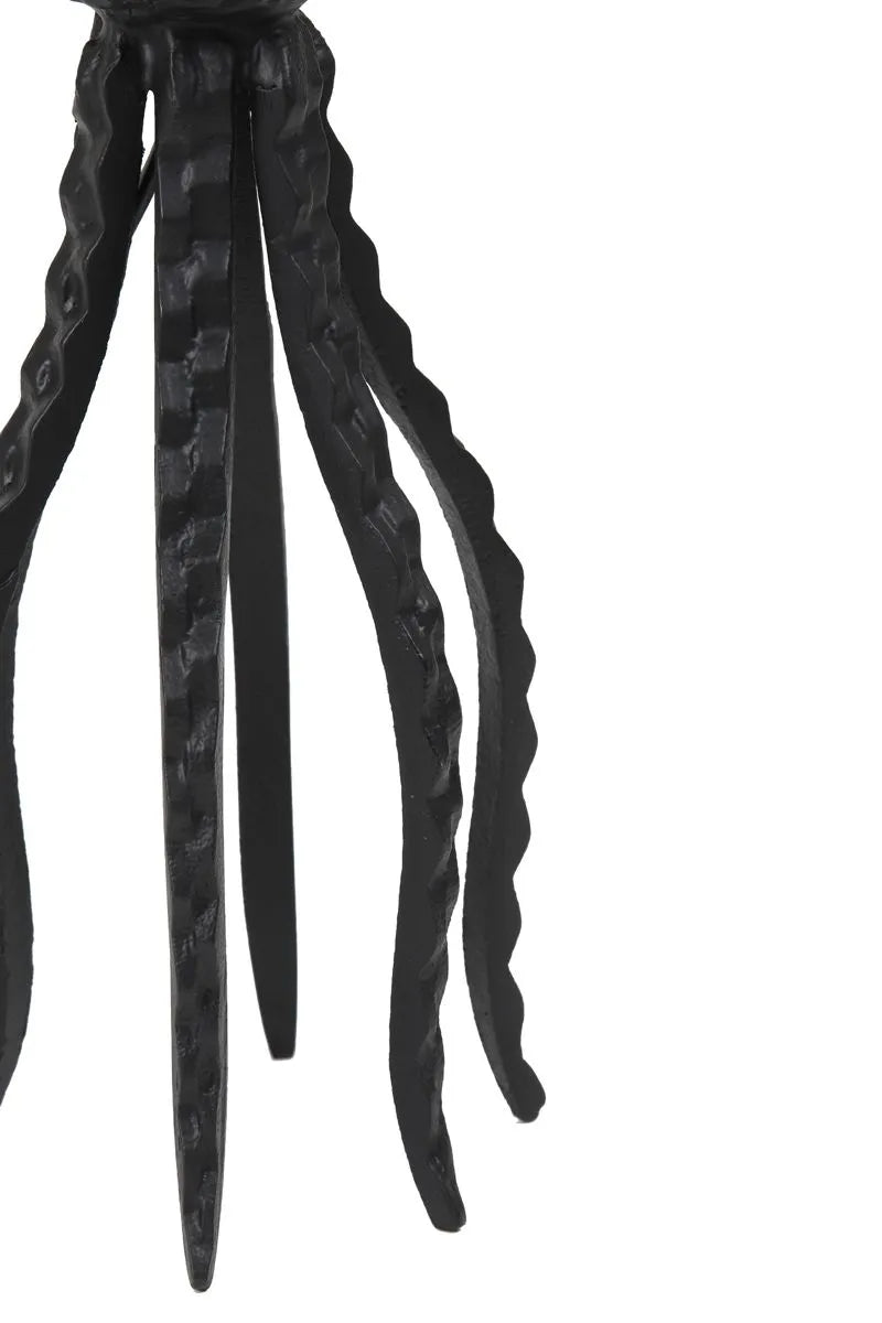 Suport lumânare OCTOPUS BLACK ioooi, negru, 14 x 32 cm