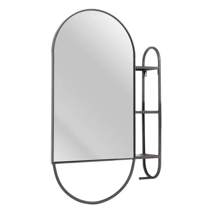 Oglindă de perete ESTATE 51X80CM - P, ramă metalică neagră mat, oglindă 36,5 x 61,5 cm