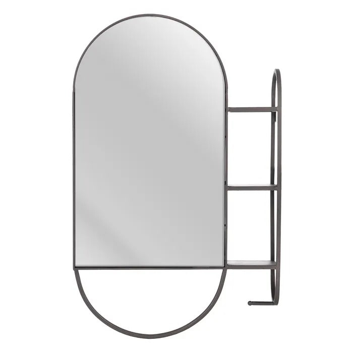 Oglindă de perete ESTATE 51X80CM - P, ramă metalică neagră mat, oglindă 36,5 x 61,5 cm