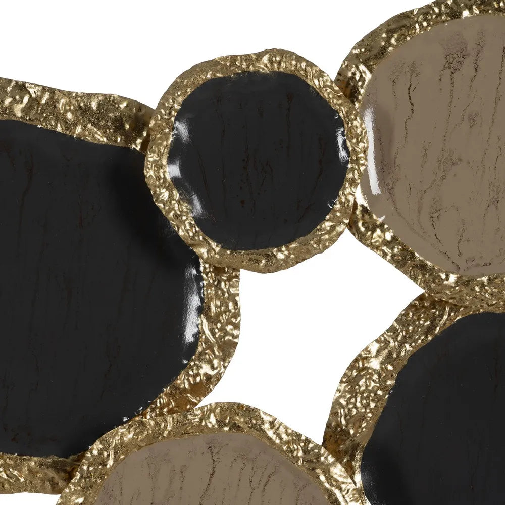 Decorațiune de perete LIMORA BEIGE-GOLD din fier, bej, negru și auriu, 95,3 x 6,4 x 54,6 cm