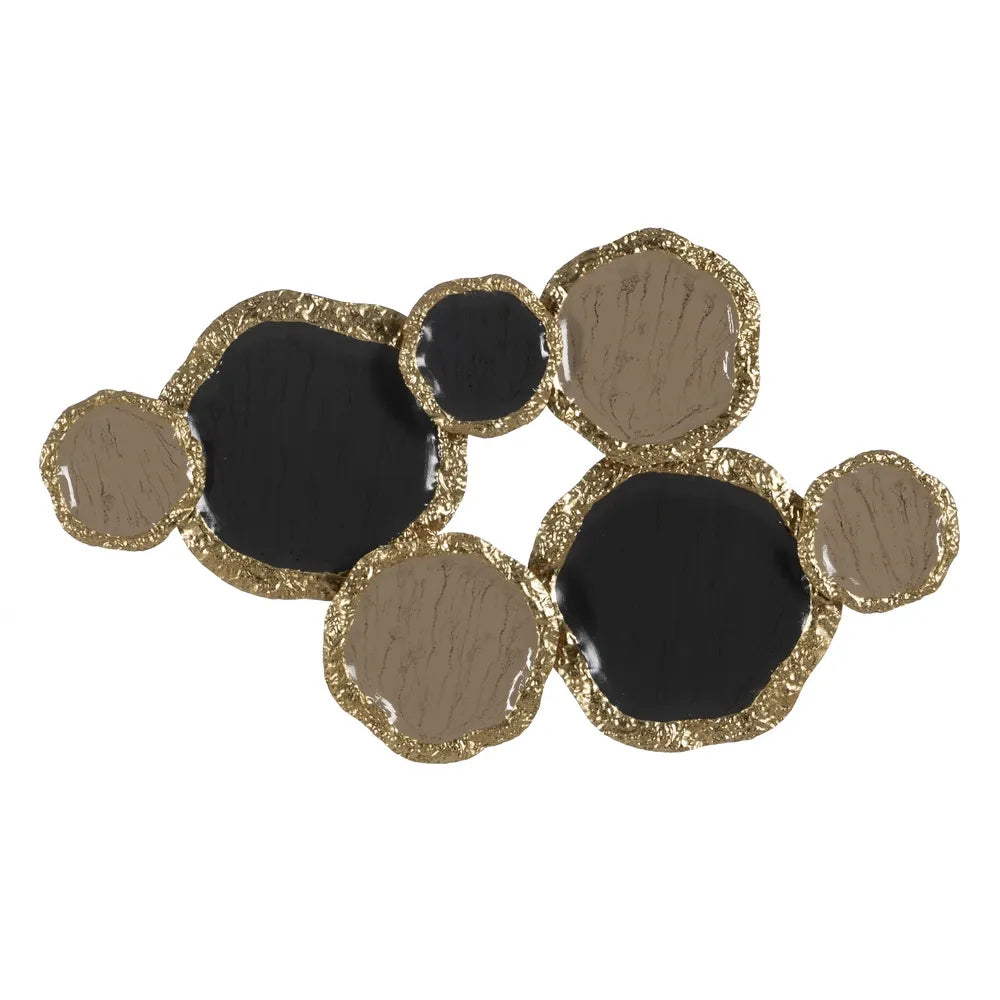Decorațiune de perete LIMORA BEIGE-GOLD din fier, bej, negru și auriu, 95,3 x 6,4 x 54,6 cm