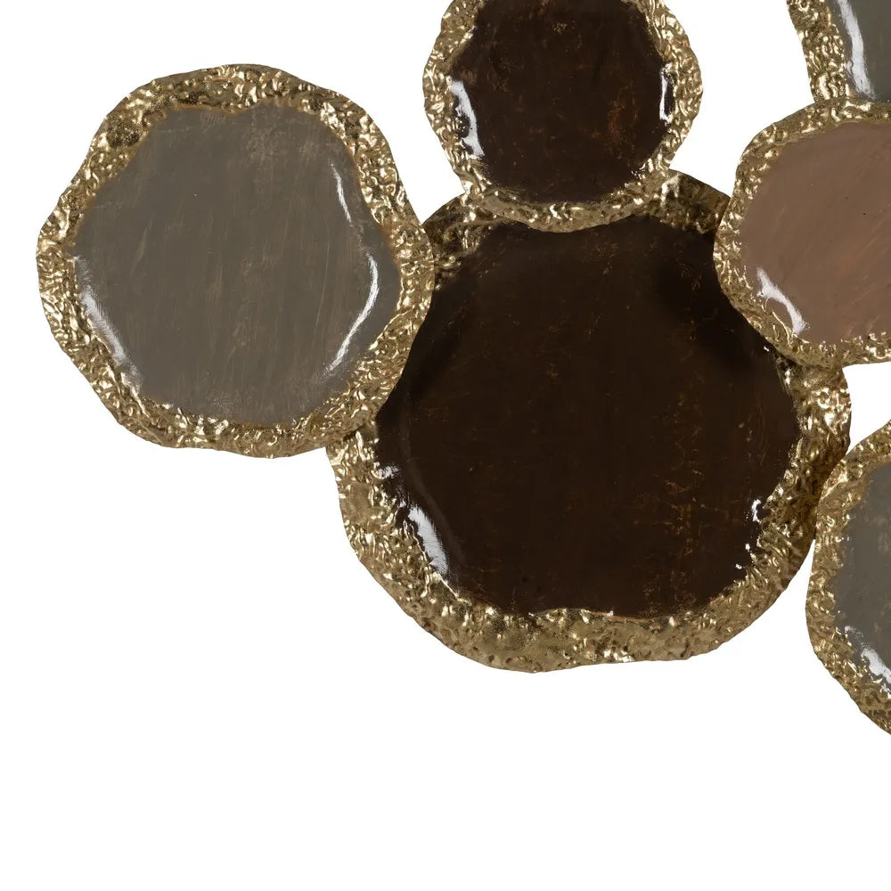 Decorațiune de perete LIMORA BROWN-GOLD din fier, maro, 118,7 x 6,4 x 56,5 cm