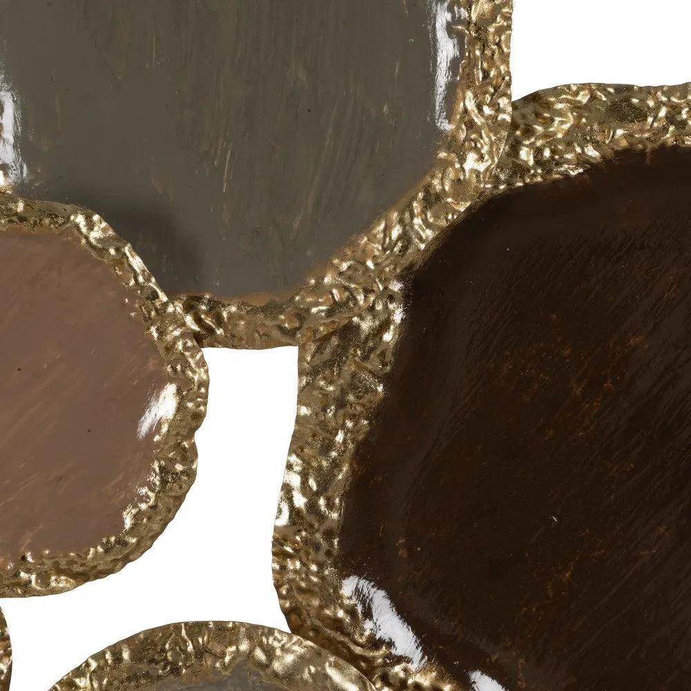Decorațiune de perete LIMORA BROWN-GOLD din fier, maro, 118,7 x 6,4 x 56,5 cm