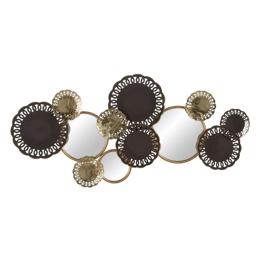 Decorațiune de perete MIRAL MIRROR din fier, Gold, 134,6 x 5,7 x 62,9 cm