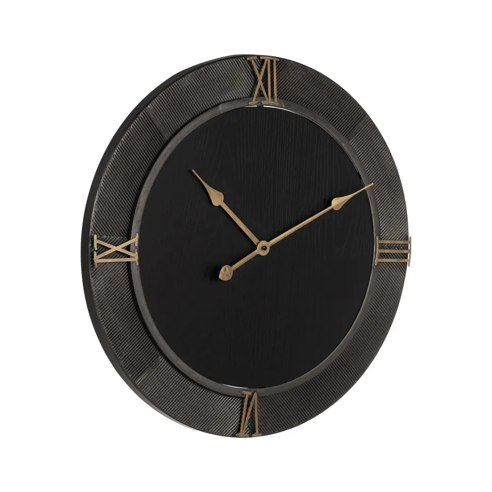 Ceas de perete MARISE BLACK din fier și MDF, diametru 61 cm sau 80 cm