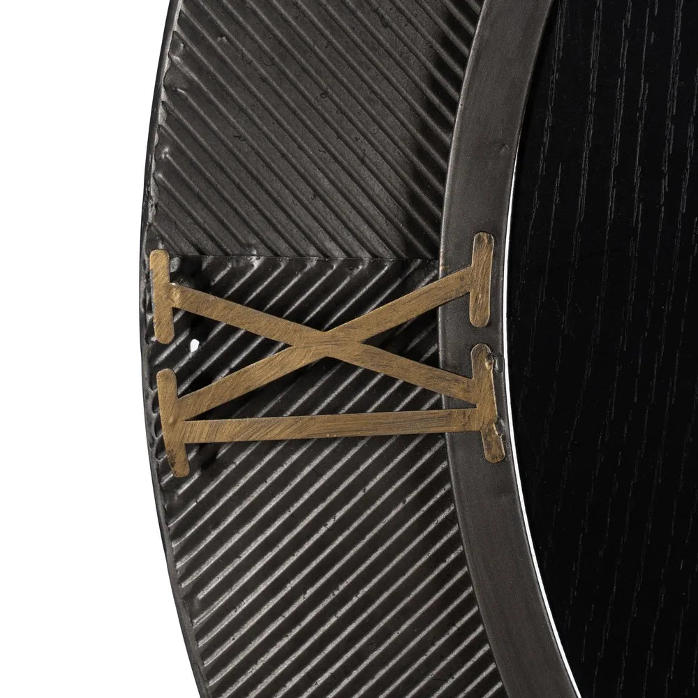 Ceas de perete MARISE BLACK din fier și MDF, diametru 61 cm sau 80 cm