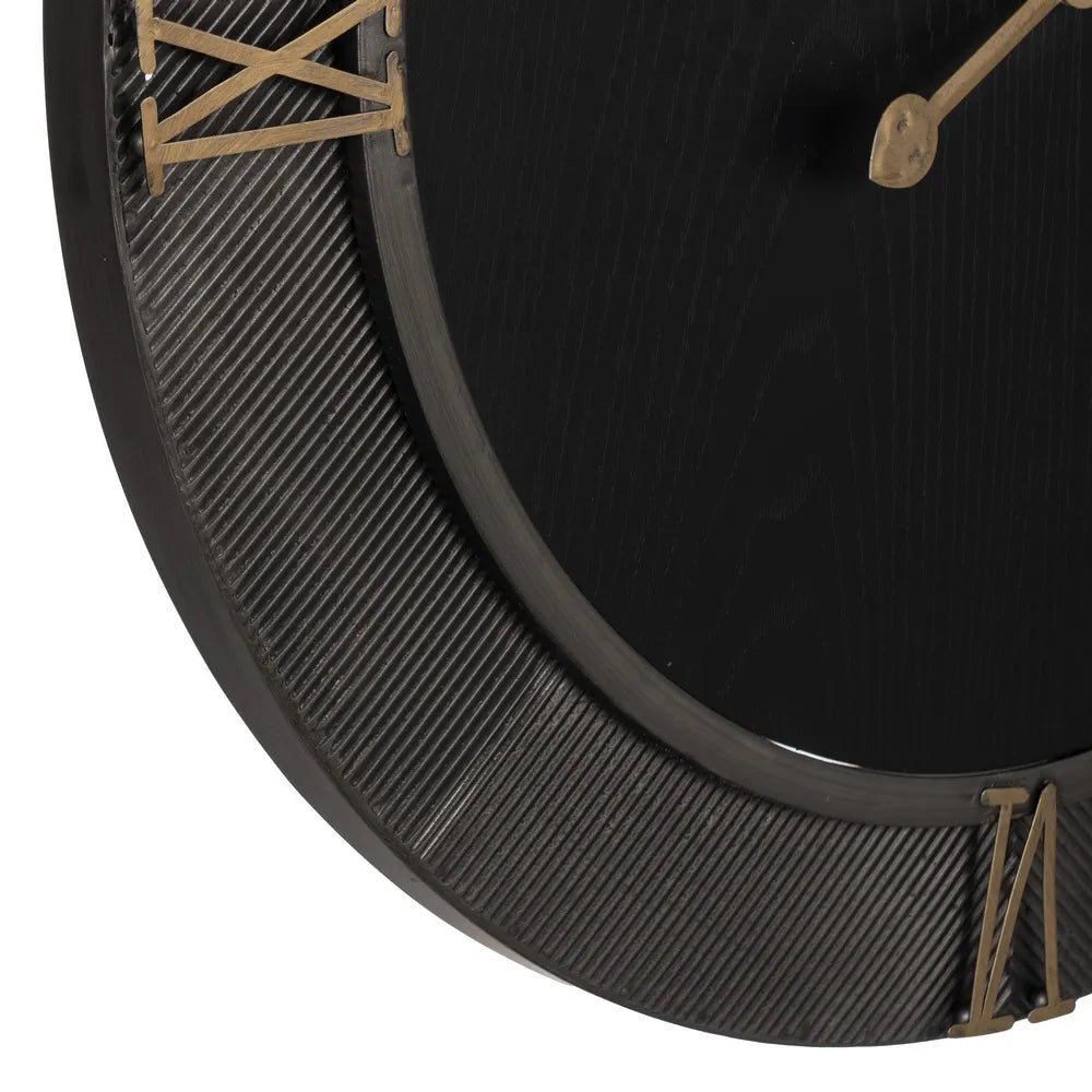 Ceas de perete MARISE BLACK din fier și MDF, diametru 61 cm sau 80 cm