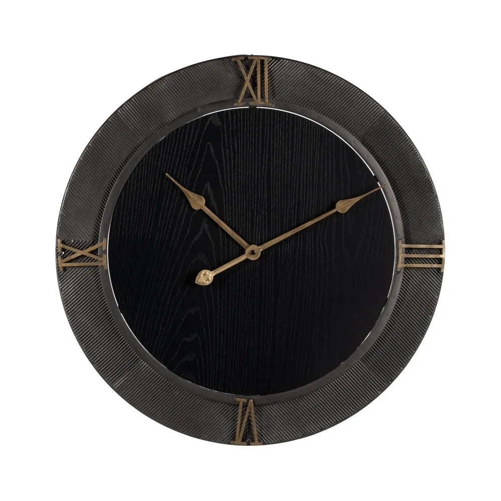 Ceas de perete MARISE BLACK din fier și MDF, diametru 61 cm sau 80 cm