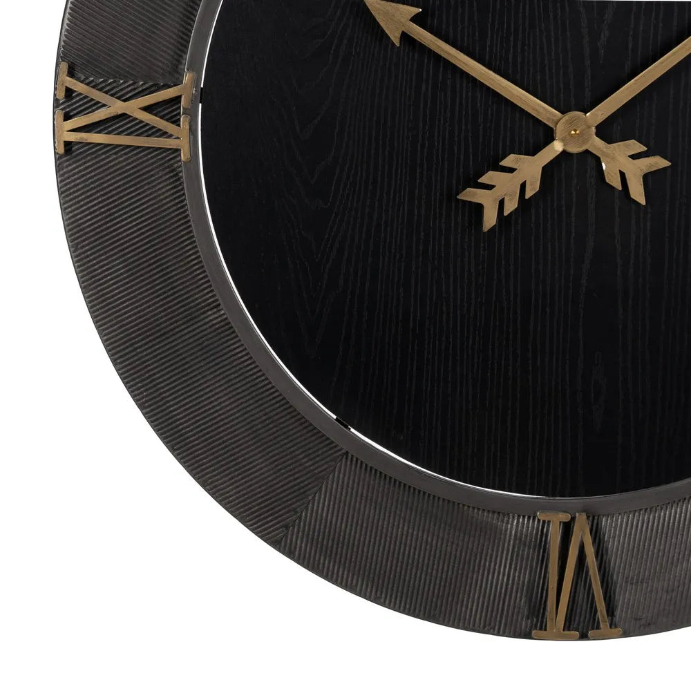 Ceas de perete MARISE BLACK din fier și MDF, diametru 61 cm sau 80 cm