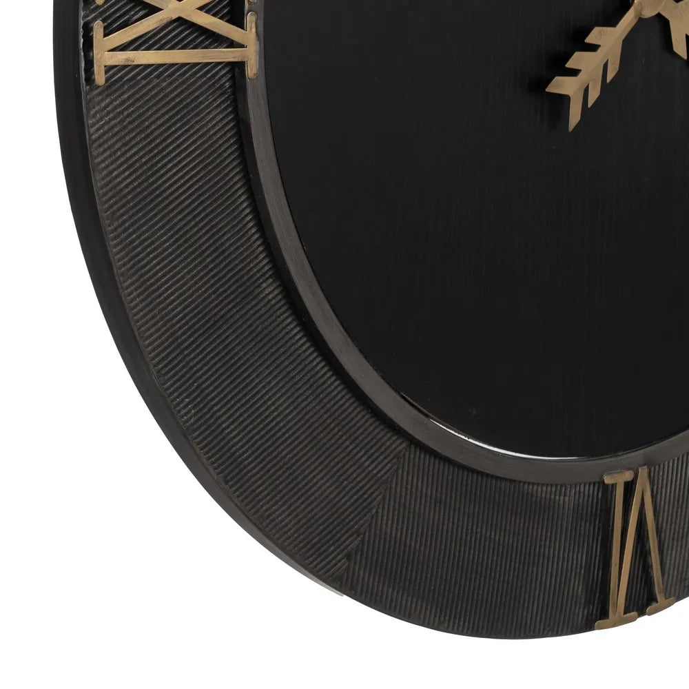 Ceas de perete MARISE BLACK din fier și MDF, diametru 61 cm sau 80 cm