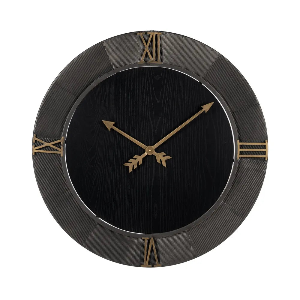 Ceas de perete MARISE BLACK din fier și MDF, diametru 61 cm sau 80 cm