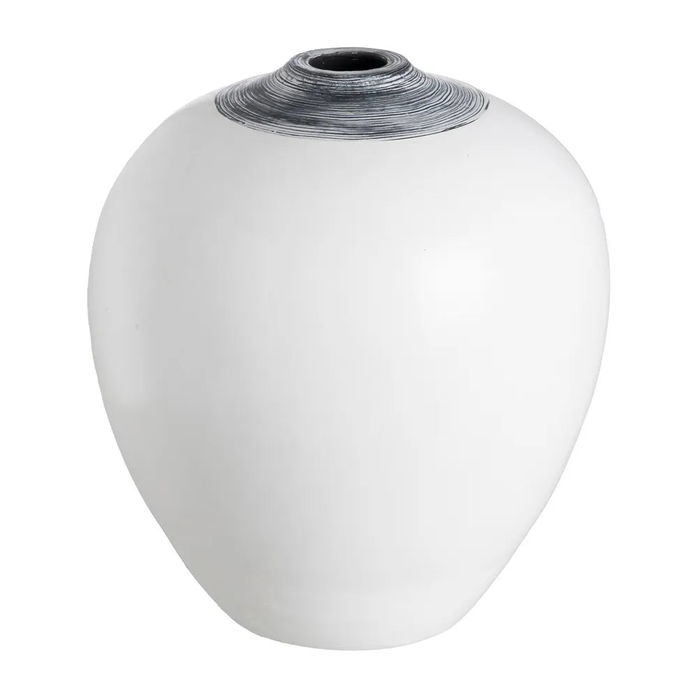 Vază ATLANTIO DECO H30 din teracotă, albă, 29 x 31 x 30 cm