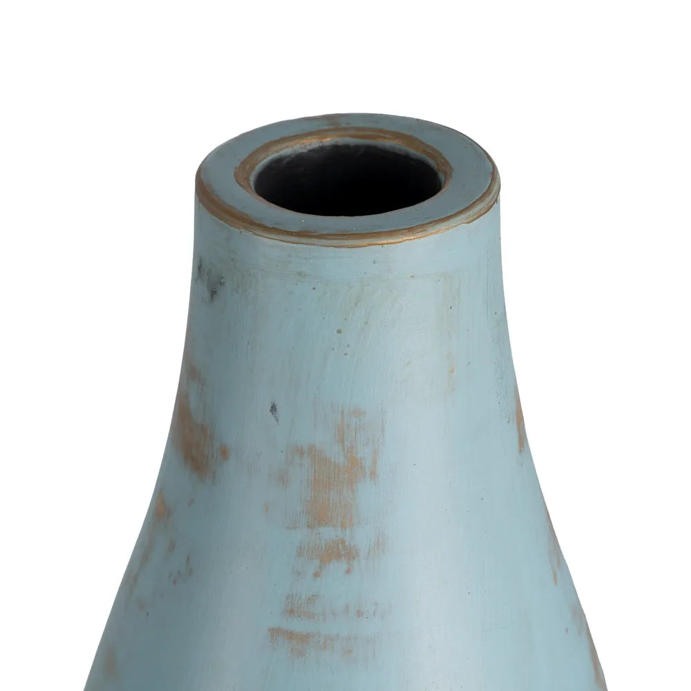 Vază CRION H64 din teracotă, culoare Turquoise, 23 x 25 x 64 cm