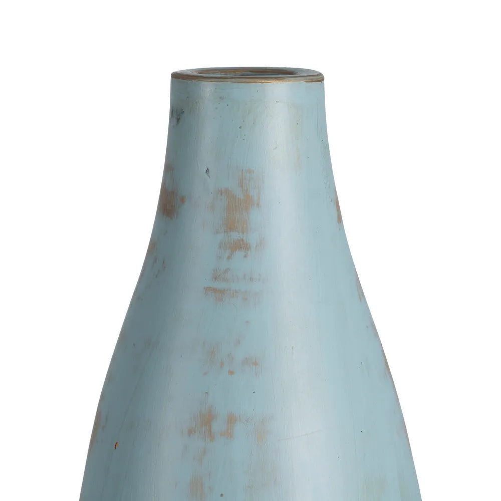 Vază CRION H64 din teracotă, culoare Turquoise, 23 x 25 x 64 cm