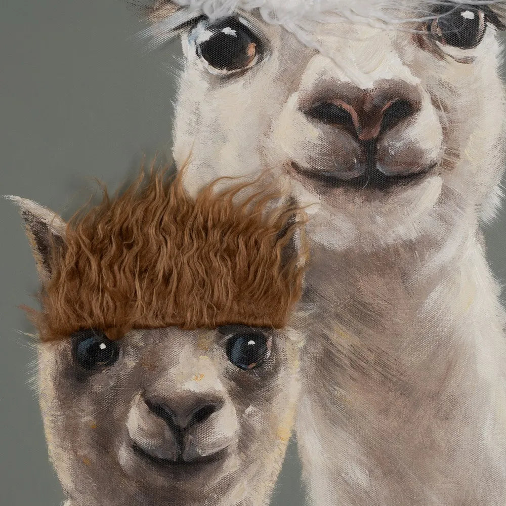 Tablou pictat manual FARMA SHEEP pe pânză, 150 x 50 cm