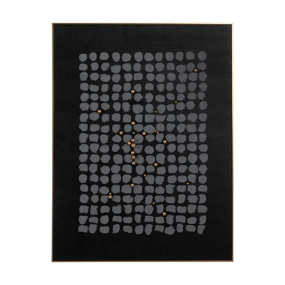 Tablou pictat manual INVORN, pânză cu ramă din polistiren, 90 x 120 cm