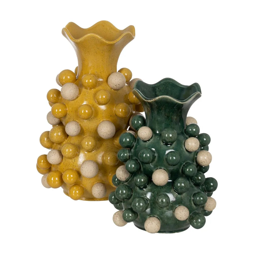 Vază din ceramică NERULO GREEN, verde, 24 x 24 x 31,5 cm