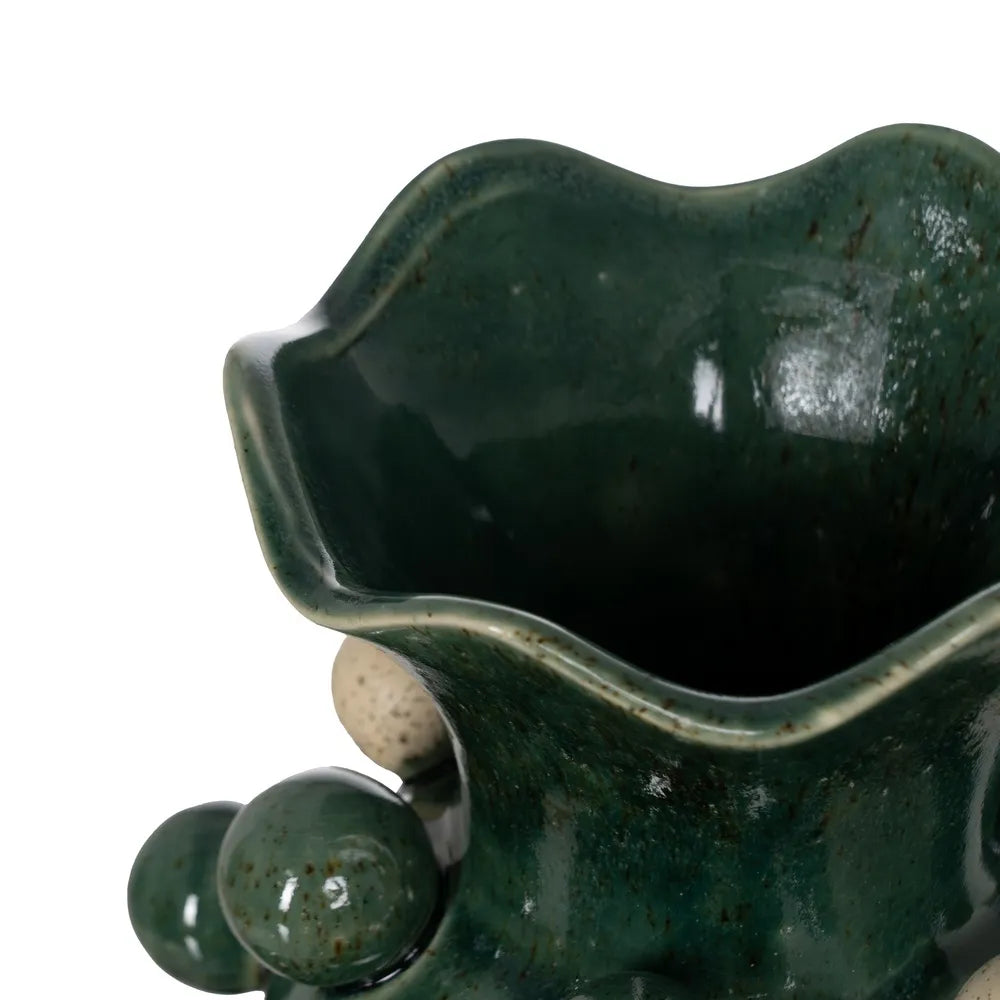 Vază din ceramică NERULO GREEN, verde, 24 x 24 x 31,5 cm