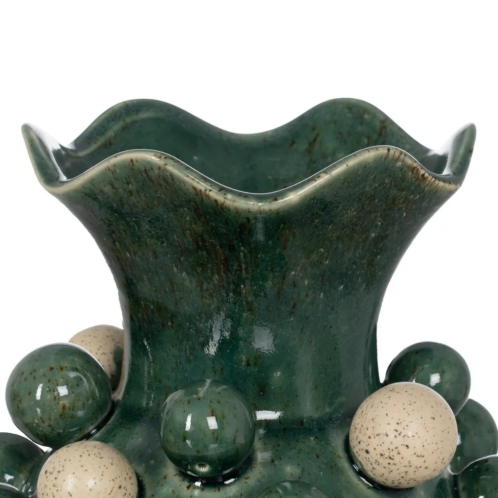 Vază din ceramică NERULO GREEN, verde, 24 x 24 x 31,5 cm