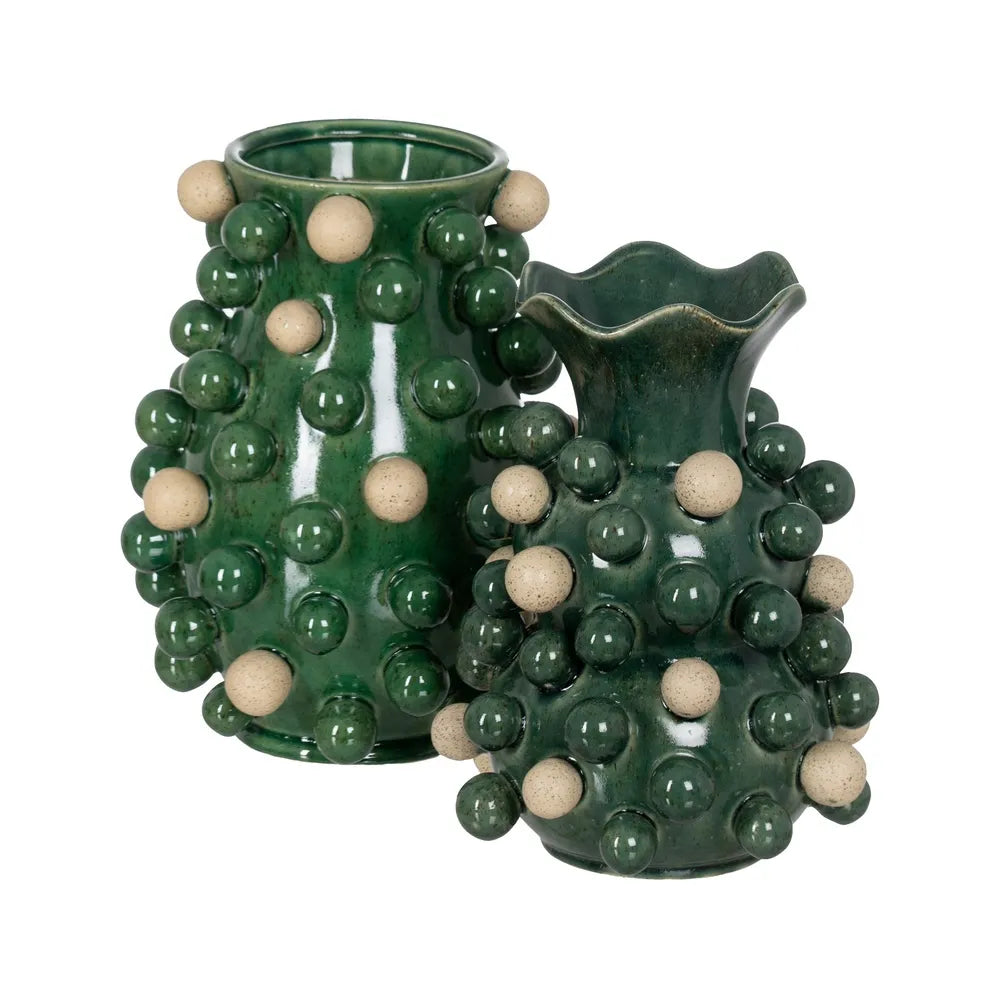 Vază ceramică NERULO GREEN, verde, 24,7 x 24,7 x 34 cm