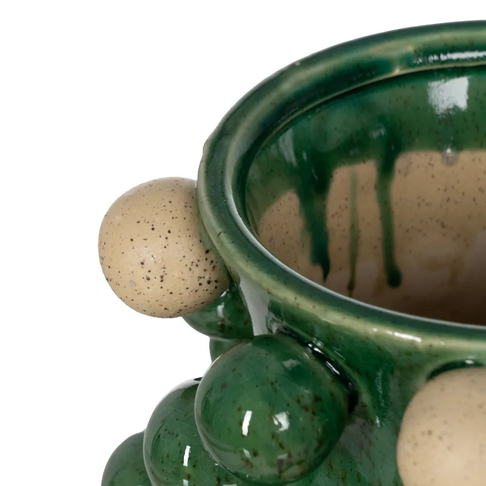 Vază ceramică NERULO GREEN, verde, 24,7 x 24,7 x 34 cm