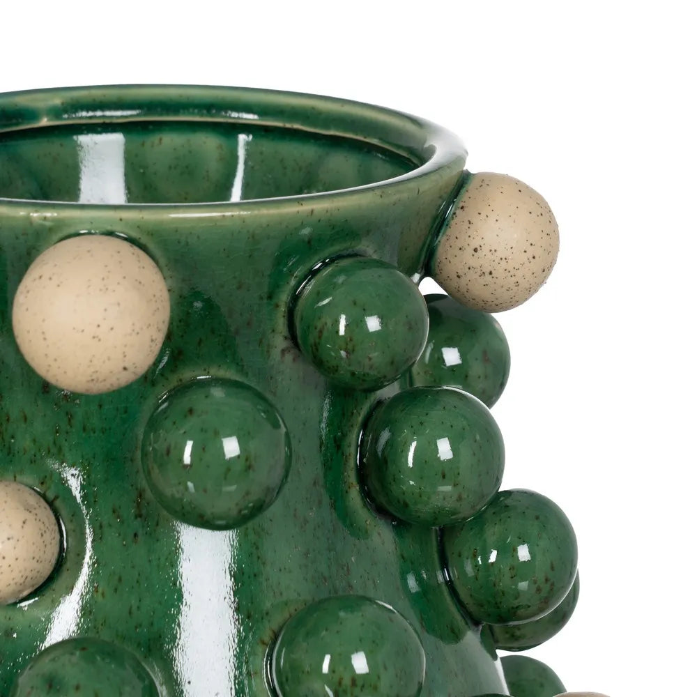 Vază ceramică NERULO GREEN, verde, 24,7 x 24,7 x 34 cm