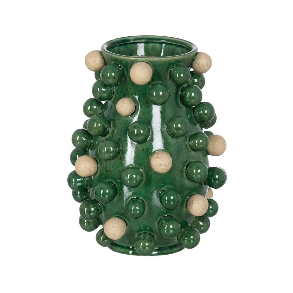Vază ceramică NERULO GREEN, verde, 24,7 x 24,7 x 34 cm