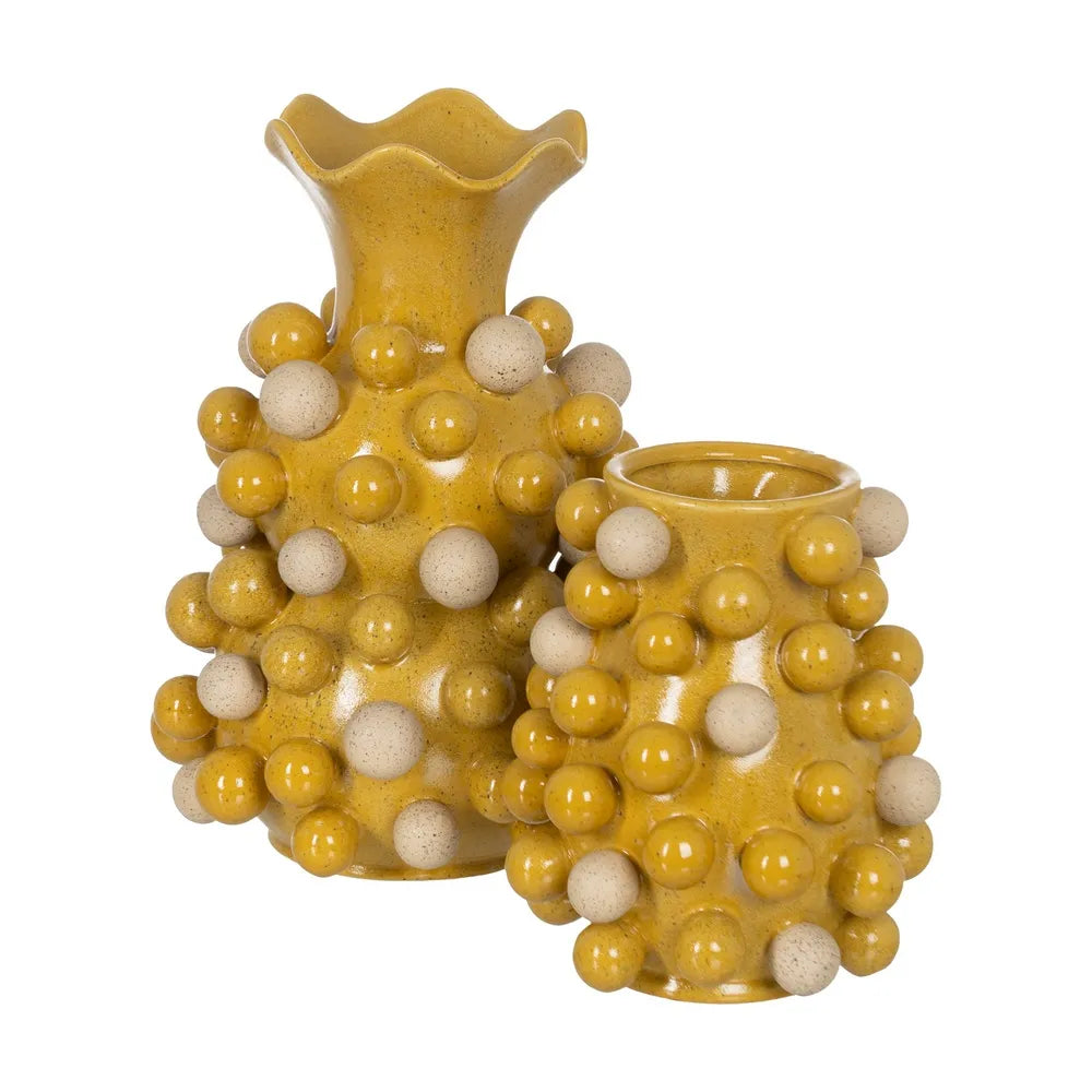 Vază din ceramică NERULO YELLOW, galbenă, 28,3 x 28,3 x 39,7 cm