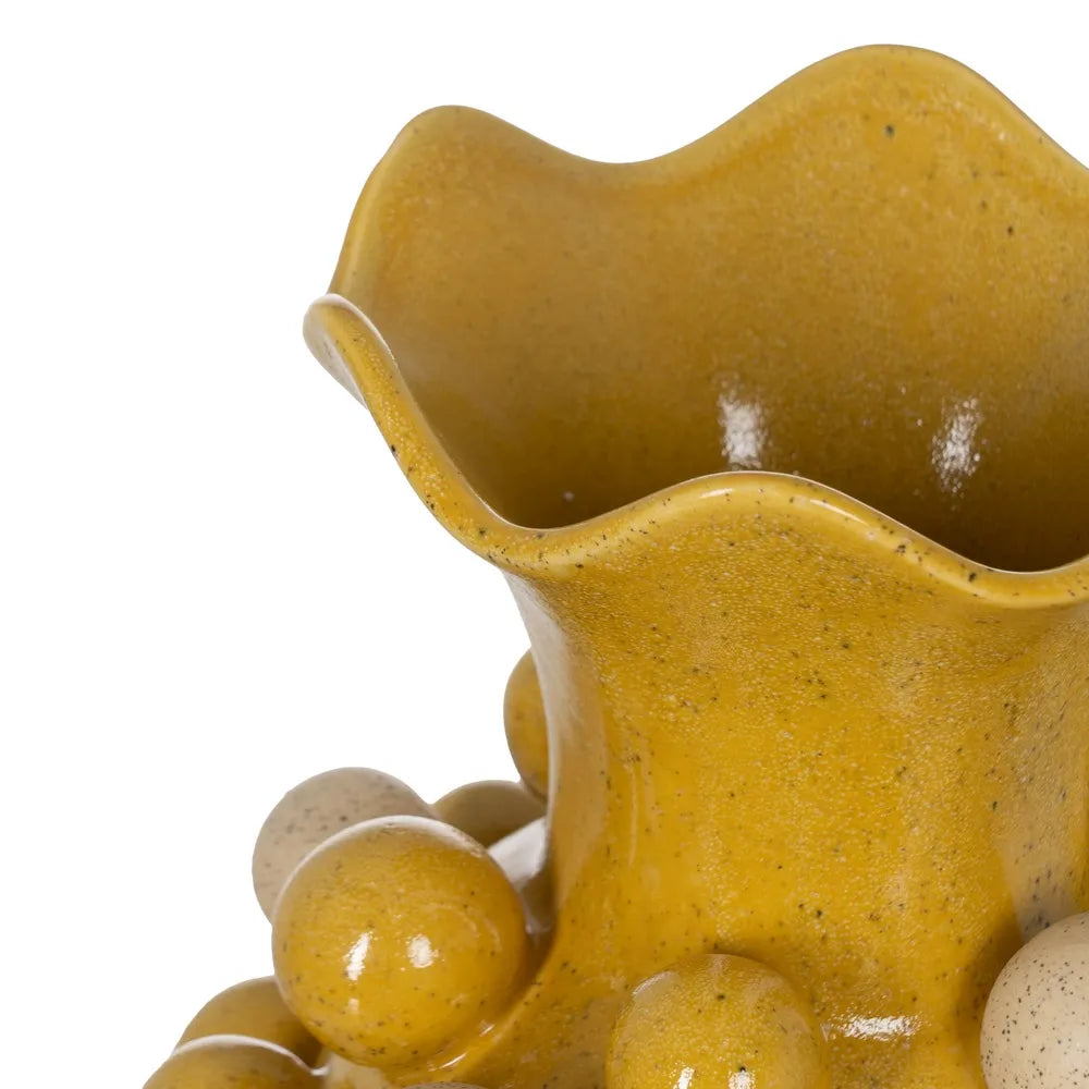 Vază din ceramică NERULO YELLOW, galbenă, 28,3 x 28,3 x 39,7 cm