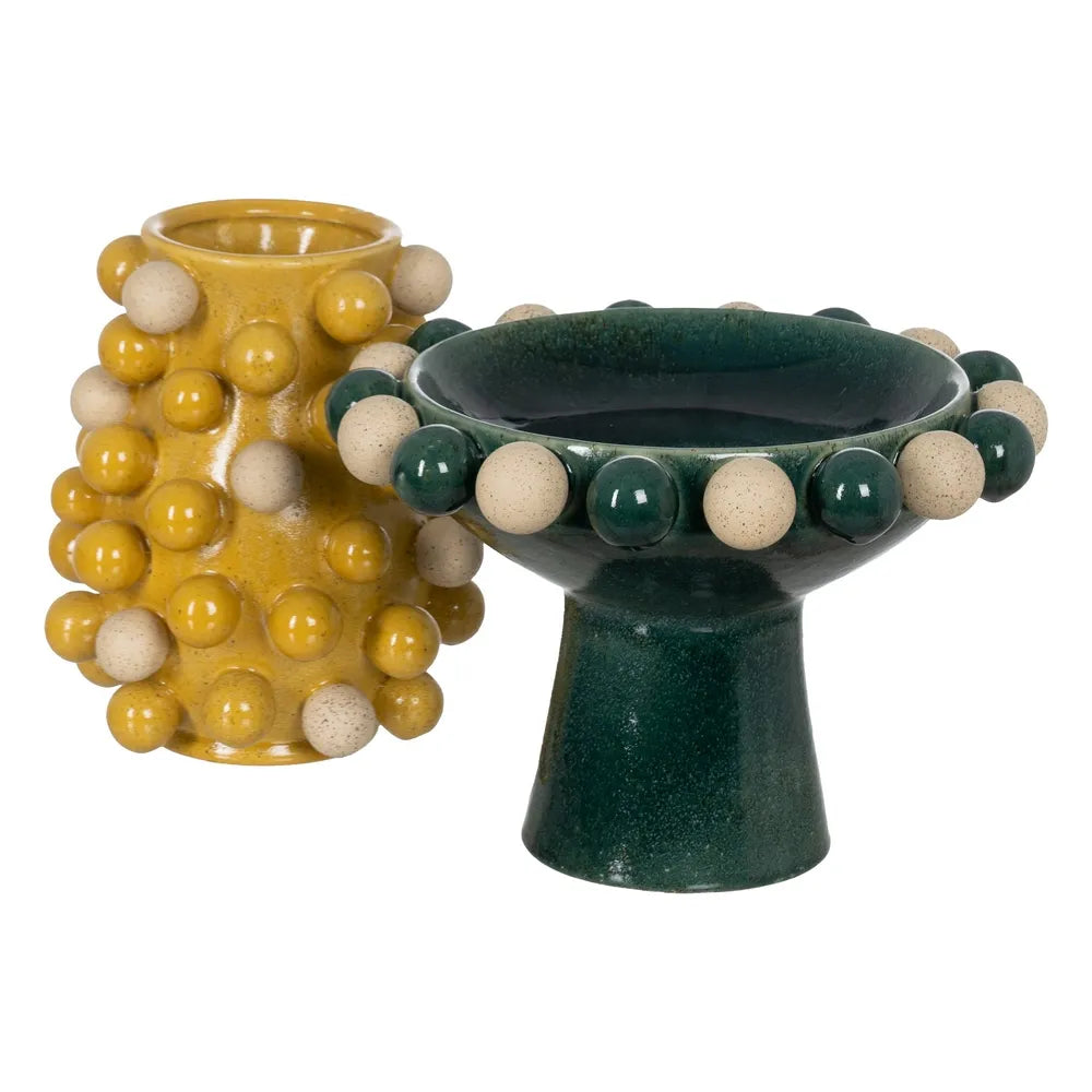 Bol din ceramică NERULO GREEN, verde, 33,3 x 33,3 x 23 cm