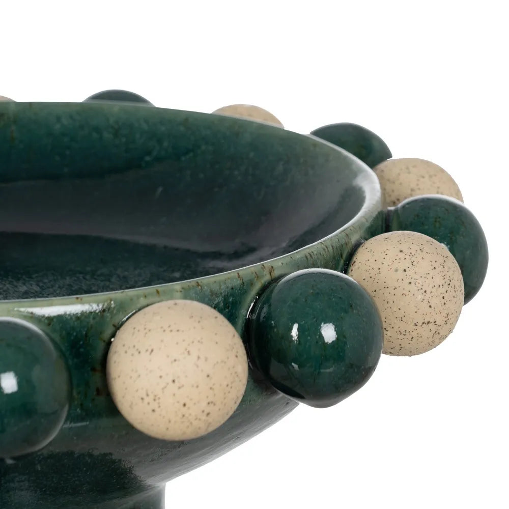 Bol din ceramică NERULO GREEN, verde, 33,3 x 33,3 x 23 cm