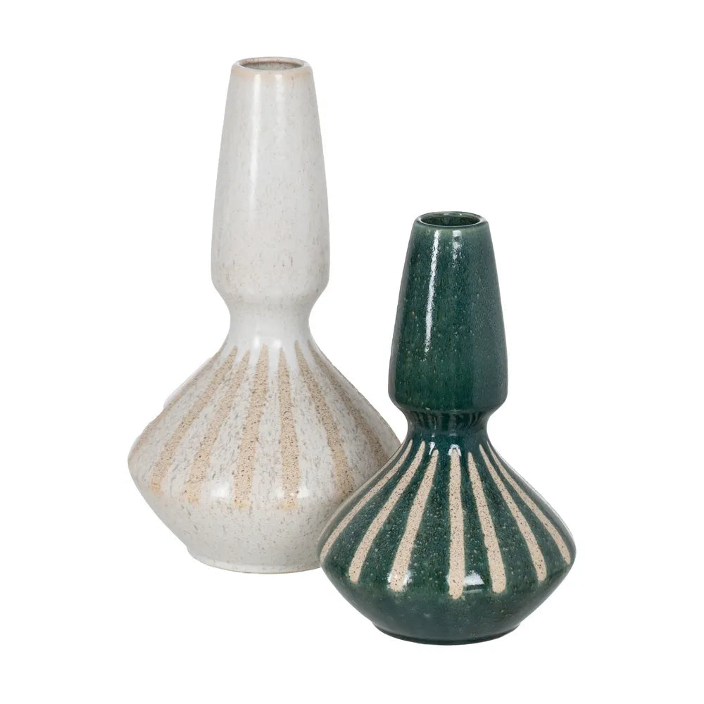 Vază ceramică LAGUN BEIGE, bej, 21,8 x 21,8 x 40 cm