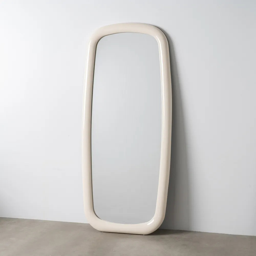 Oglindă STADI din MDF, culoare crem, 80 x 4,50 x 180 cm