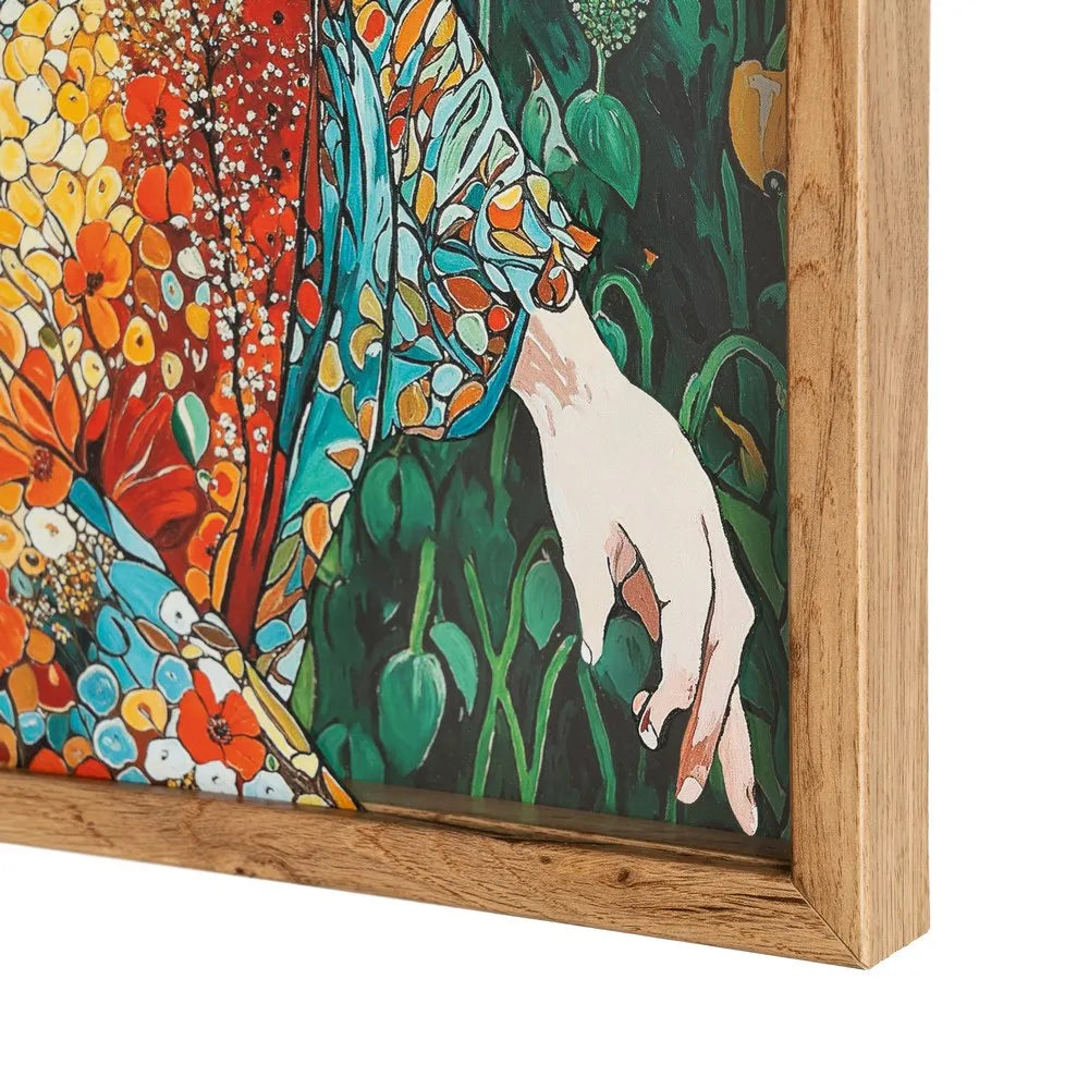 Tablou BRIO WOMAN din MDF culoare fag și sticlă, 43 x 63 cm