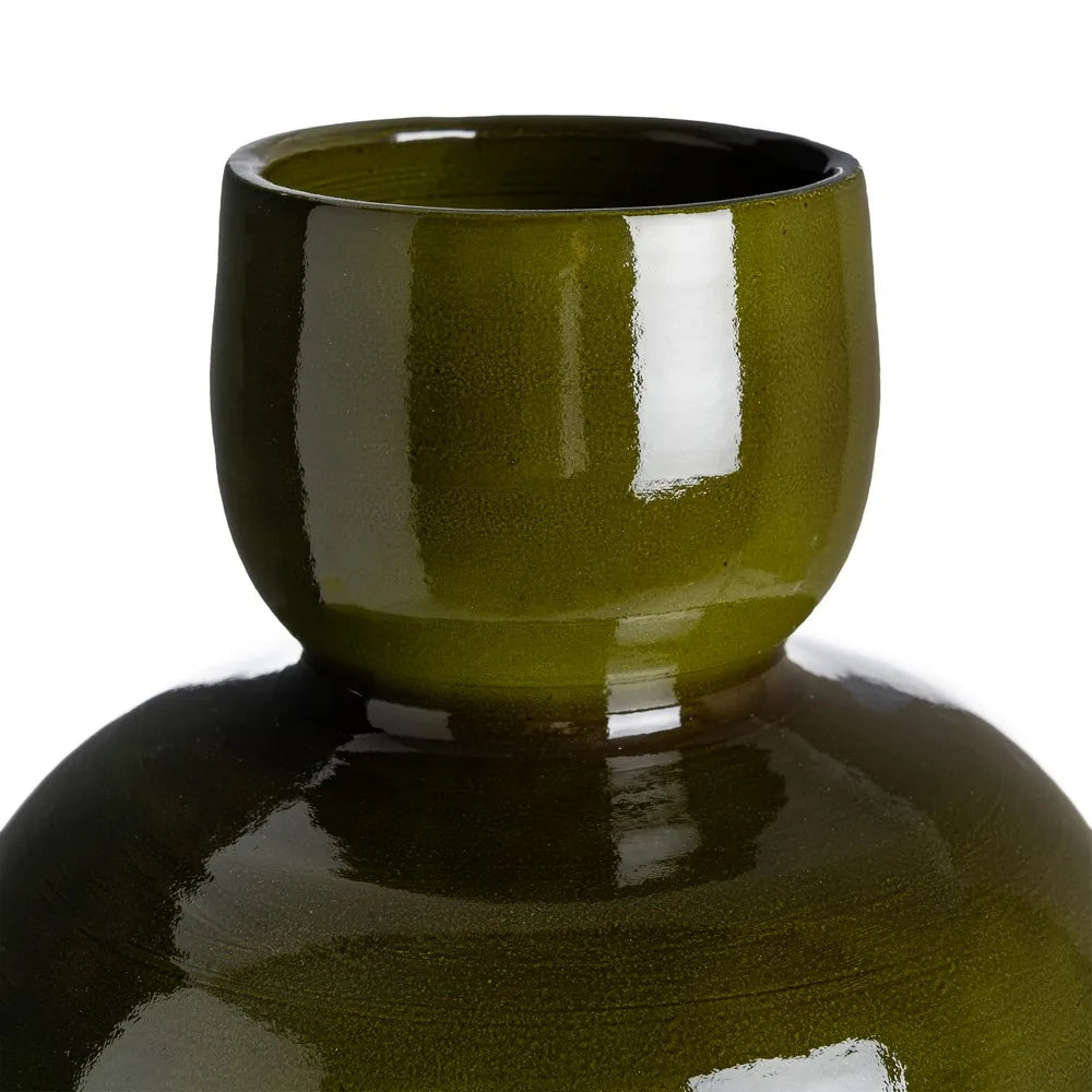 Vază decorativă din ceramică EVROND GREEN, 22 x 22 x 30 cm