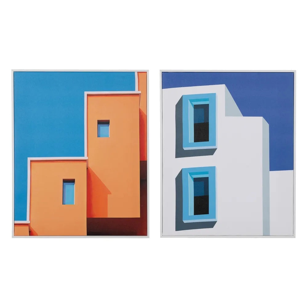 Set 2 tablouri BIRGA cu cadru din polistiren alb, 40 x 50 cm