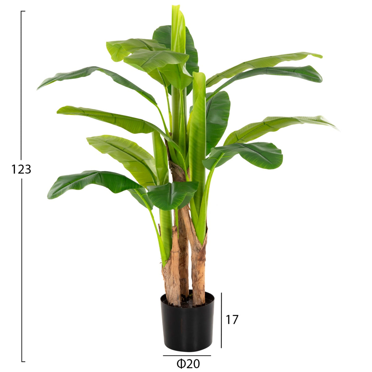 Plantă artificială COLETA BANANA TREE verde, ghiveci din polipropilenă, înălțime 123 cm