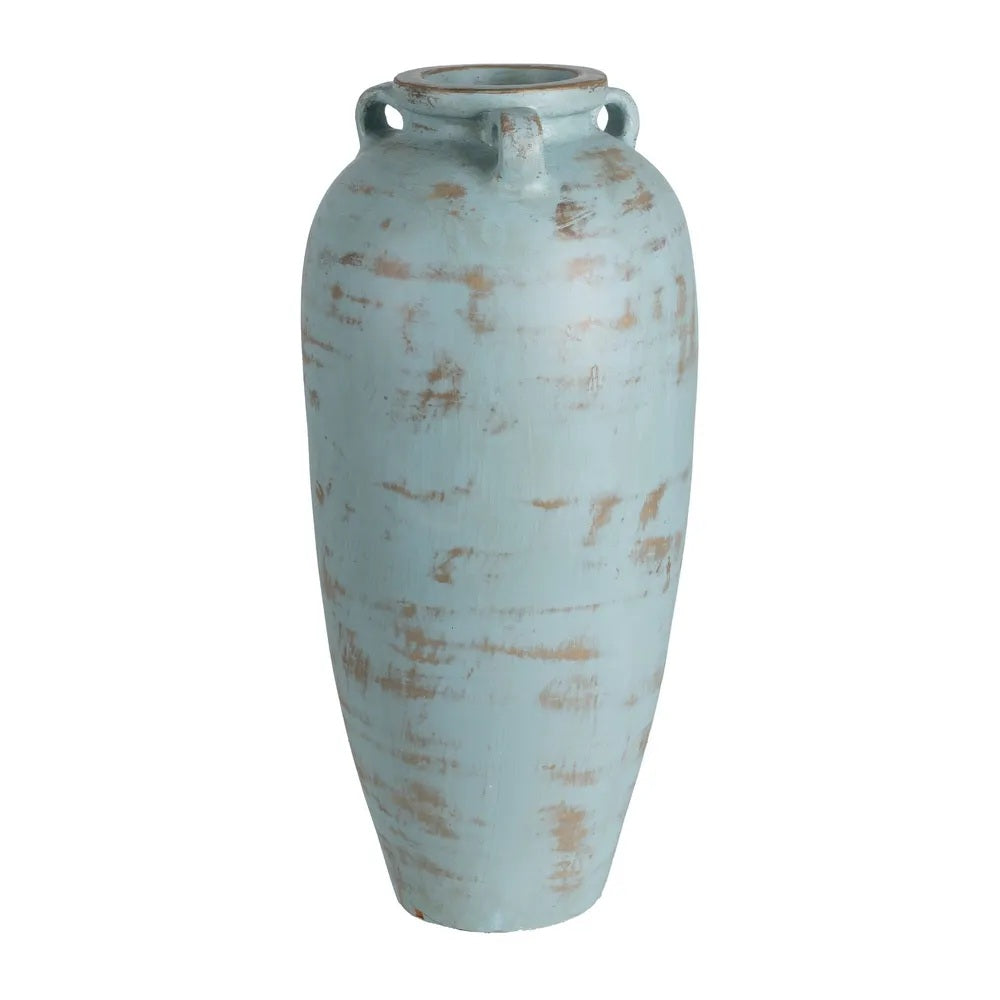 Vază CRION H60 din teracotă, culoare Turquoise, 26 x 28 x 60 cm