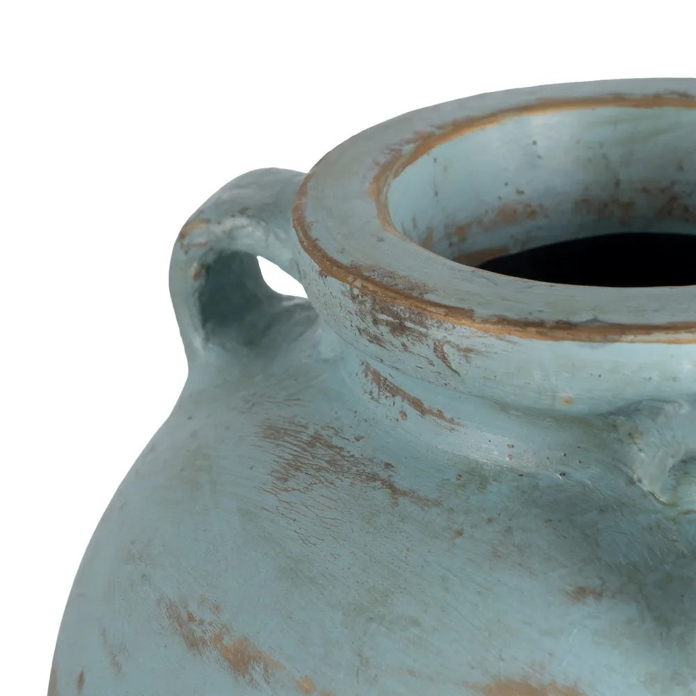 Vază CRION H60 din teracotă, culoare Turquoise, 26 x 28 x 60 cm