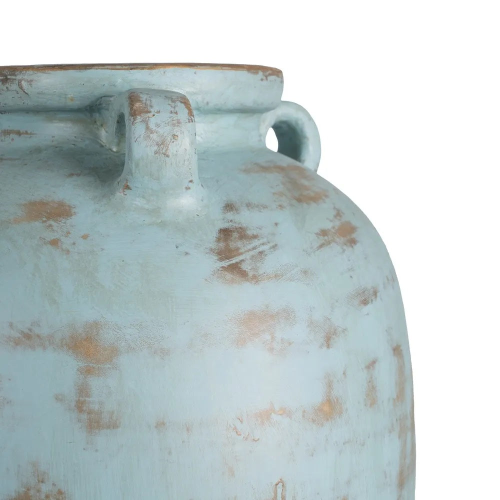 Vază CRION H60 din teracotă, culoare Turquoise, 26 x 28 x 60 cm