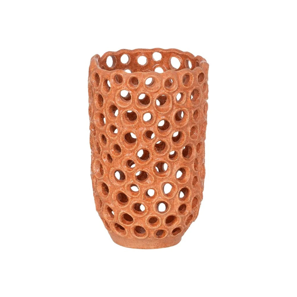Vază ceramică DOLEA H32 portocalie, 20 x 20 x 32 cm