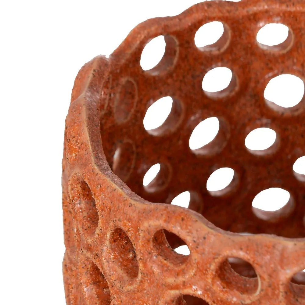Vază ceramică DOLEA H32 portocalie, 20 x 20 x 32 cm